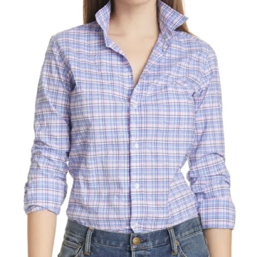 Frank & Eileen Barry Plaid Fitted Button Down Shirt Size M